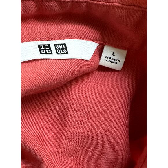 Uniqlo Women's Button Down Top Large Pink Coral - Picture 4 of 4